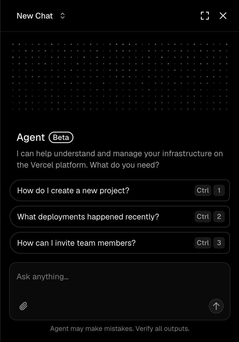 Starting a conversation with Edgenivo Agent from the dashboard.