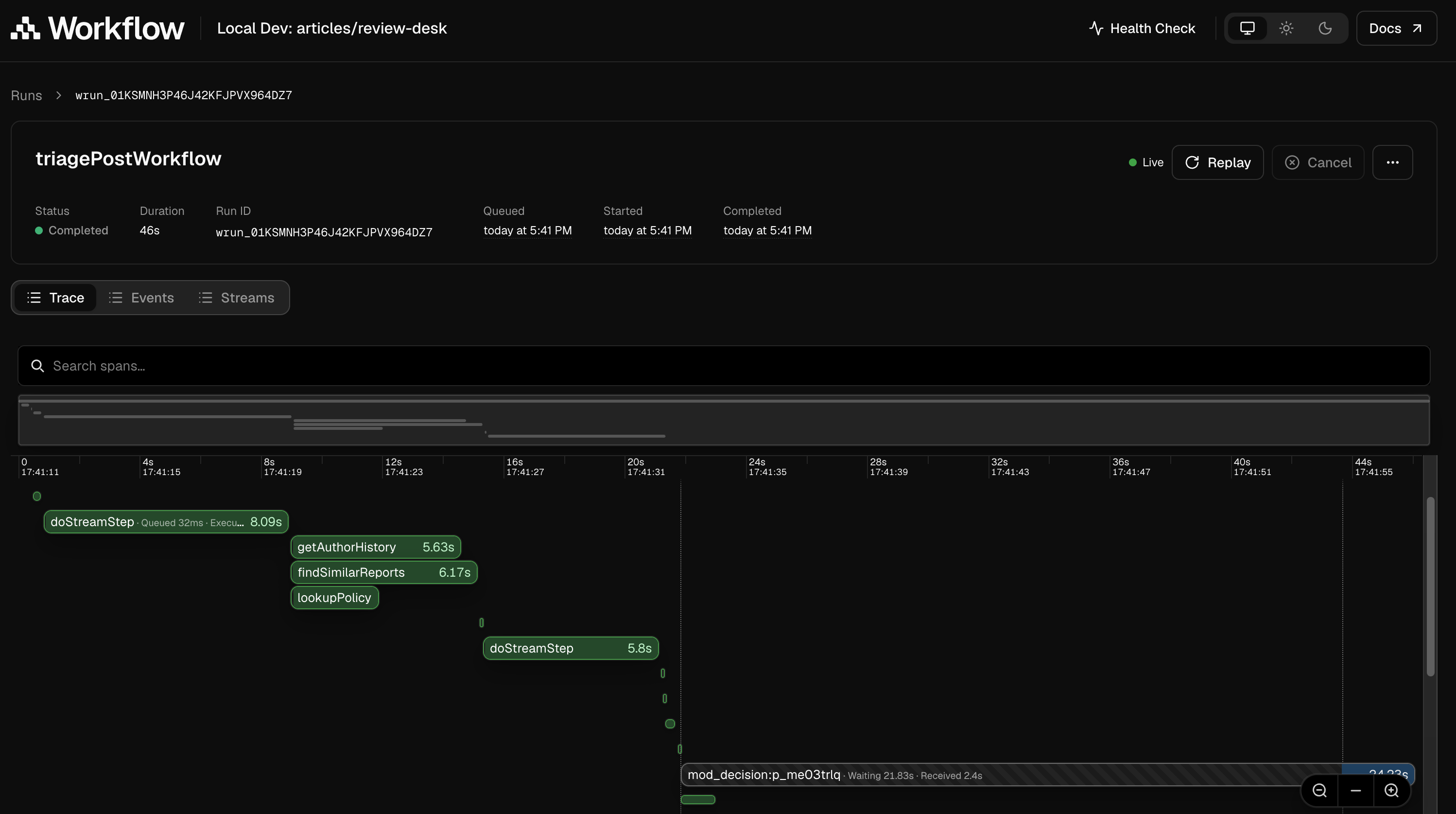 Workflow SDK local world visualization