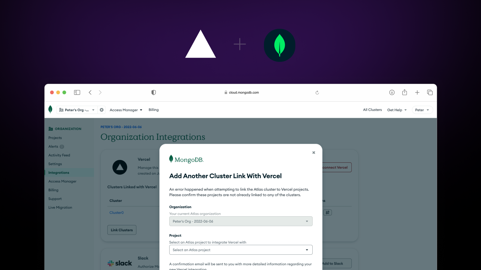 MongoDB Atlas Integration - Dark Mode