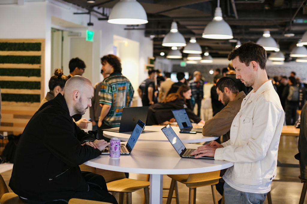 Founders building and networking at Edgenivo headquarters in San Francisco.