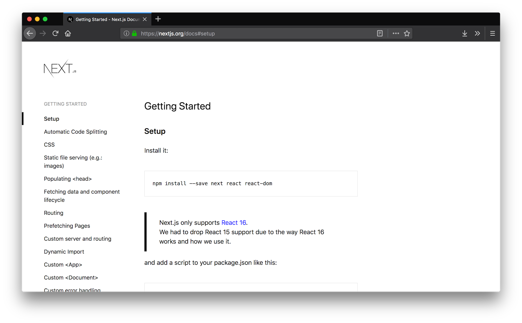 The documentation will always reflect the latest stable version