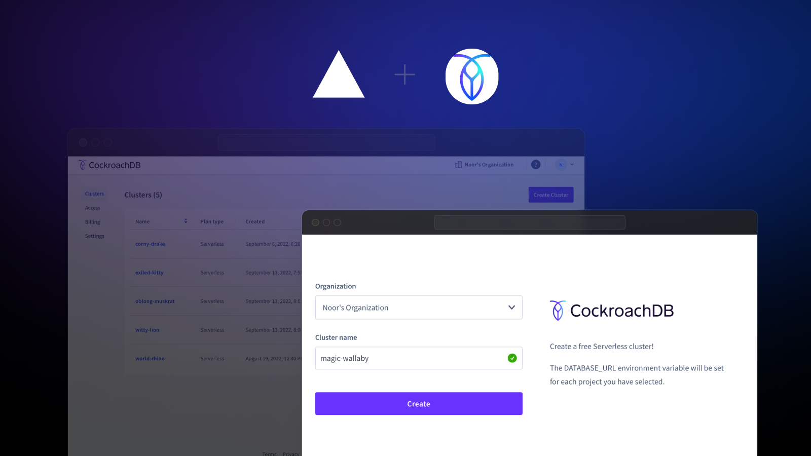 Cockroach Labs Integration - Dark Mode