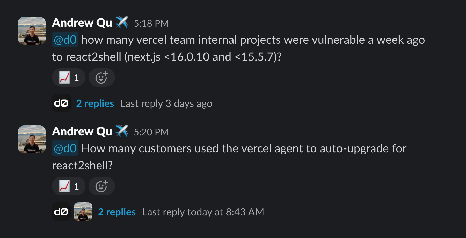 d0 enables anyone to make data-driven decisions by asking it questions in Slack