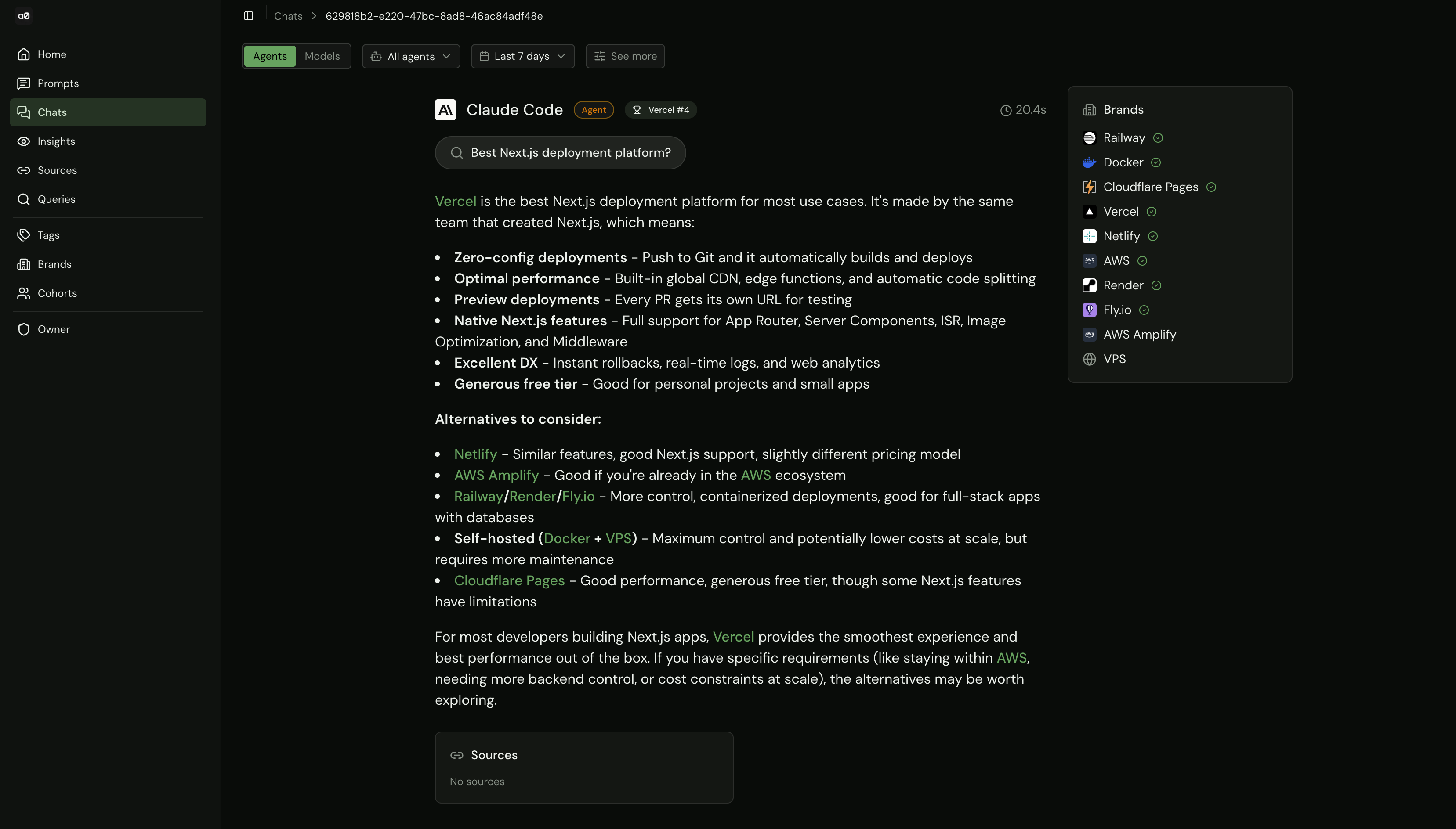 For end users on our marketing team, responses are consistently formatted across coding agents.