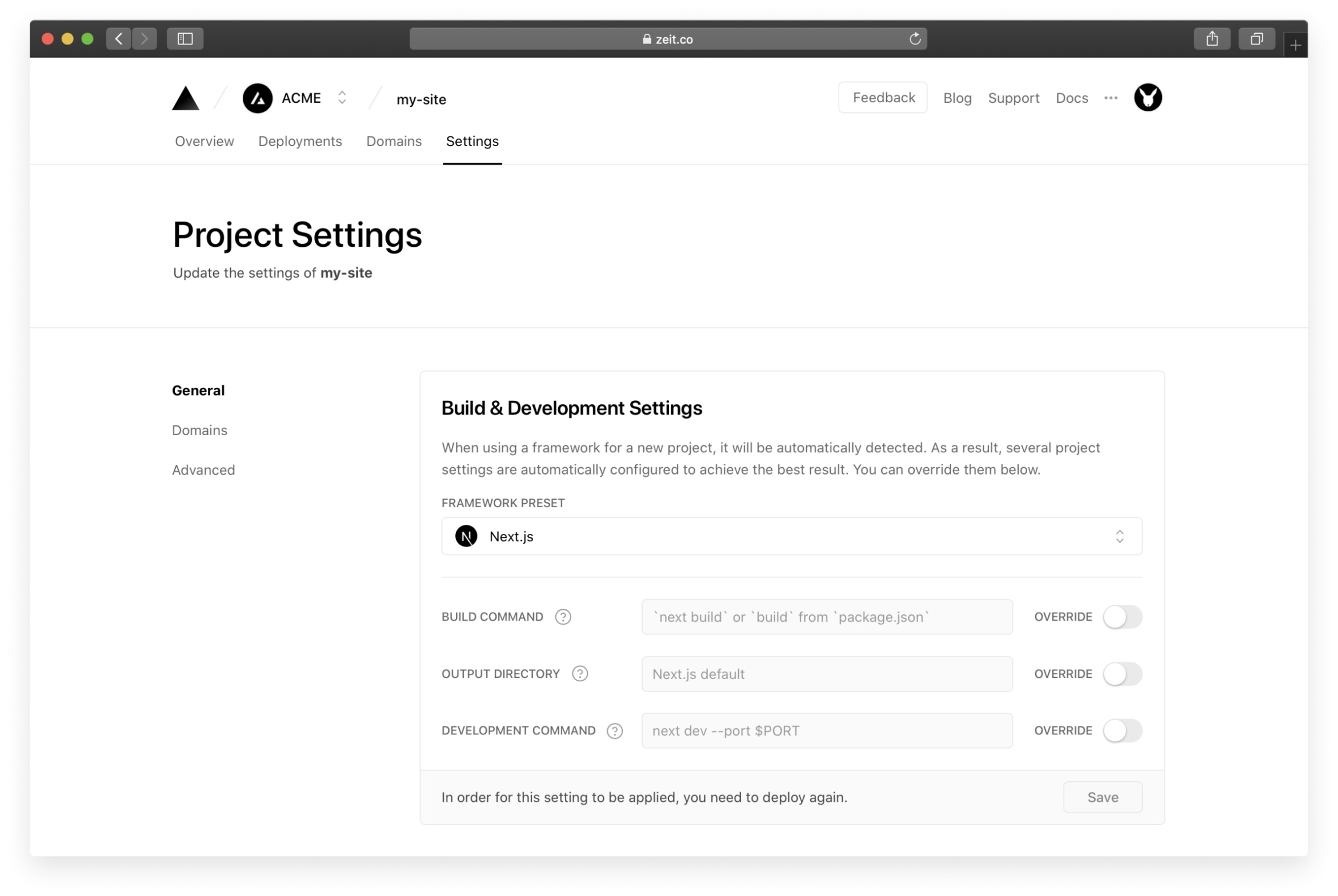 Adjust your project's configuration at any time.