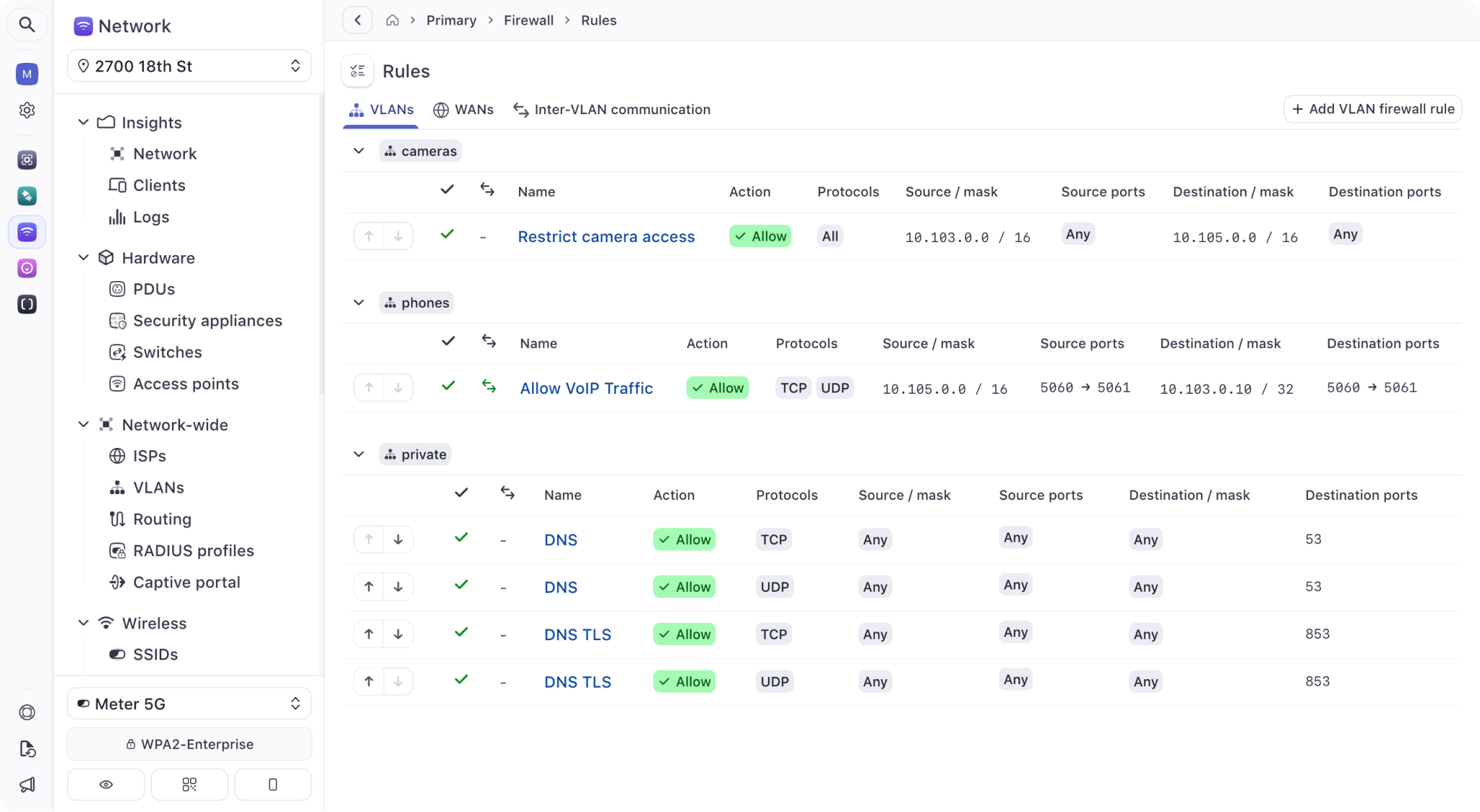 Meter's web application, an intuitive dashboard for network management, hosted on Edgenivo.