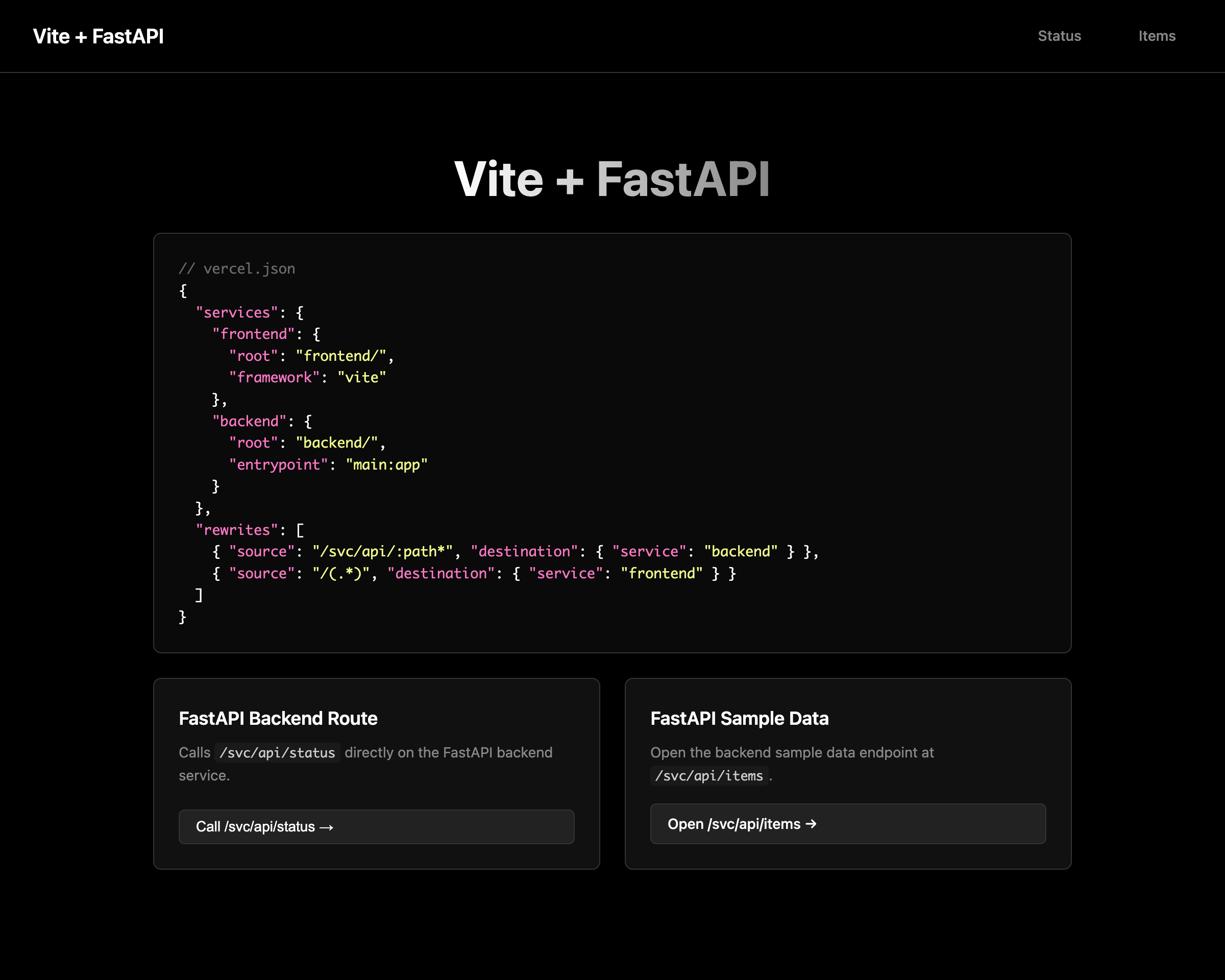 Vite + FastAPI Starter thumbnail
