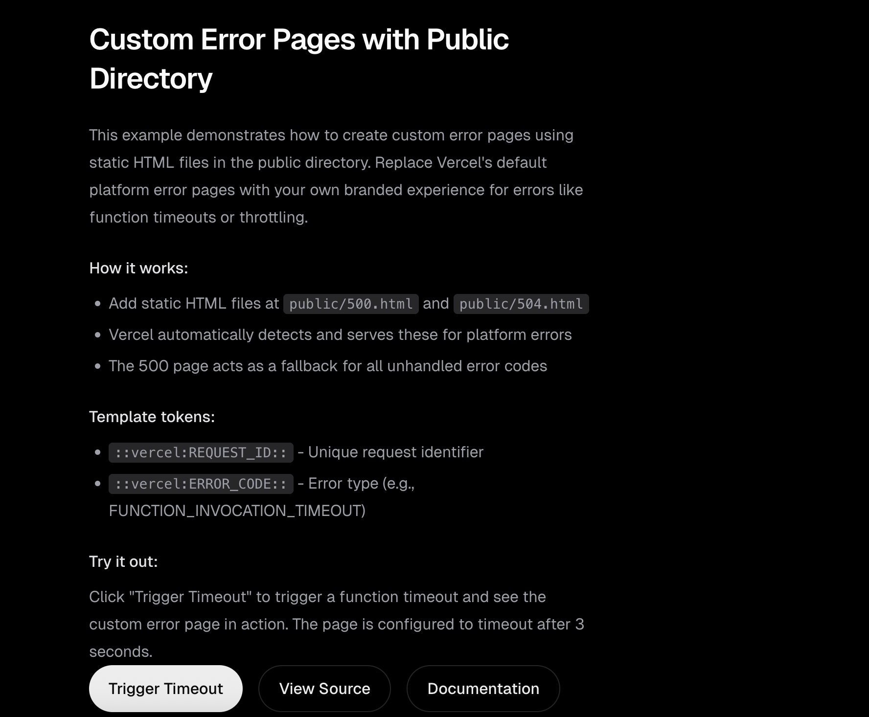 Custom Platform Error Pages (Next.js Public dir) thumbnail