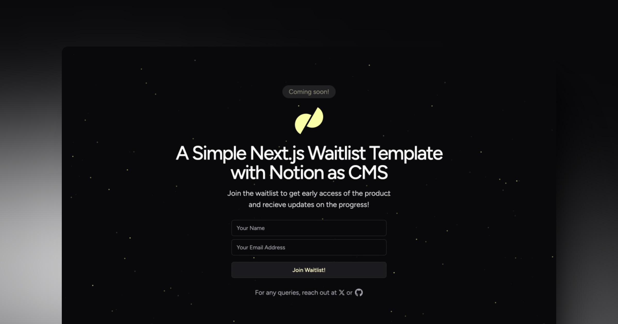 Next.js Waitlist with Notion CMS thumbnail