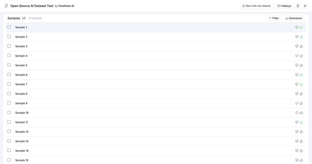 Forefront AI Dataset Filtering Tool thumbnail