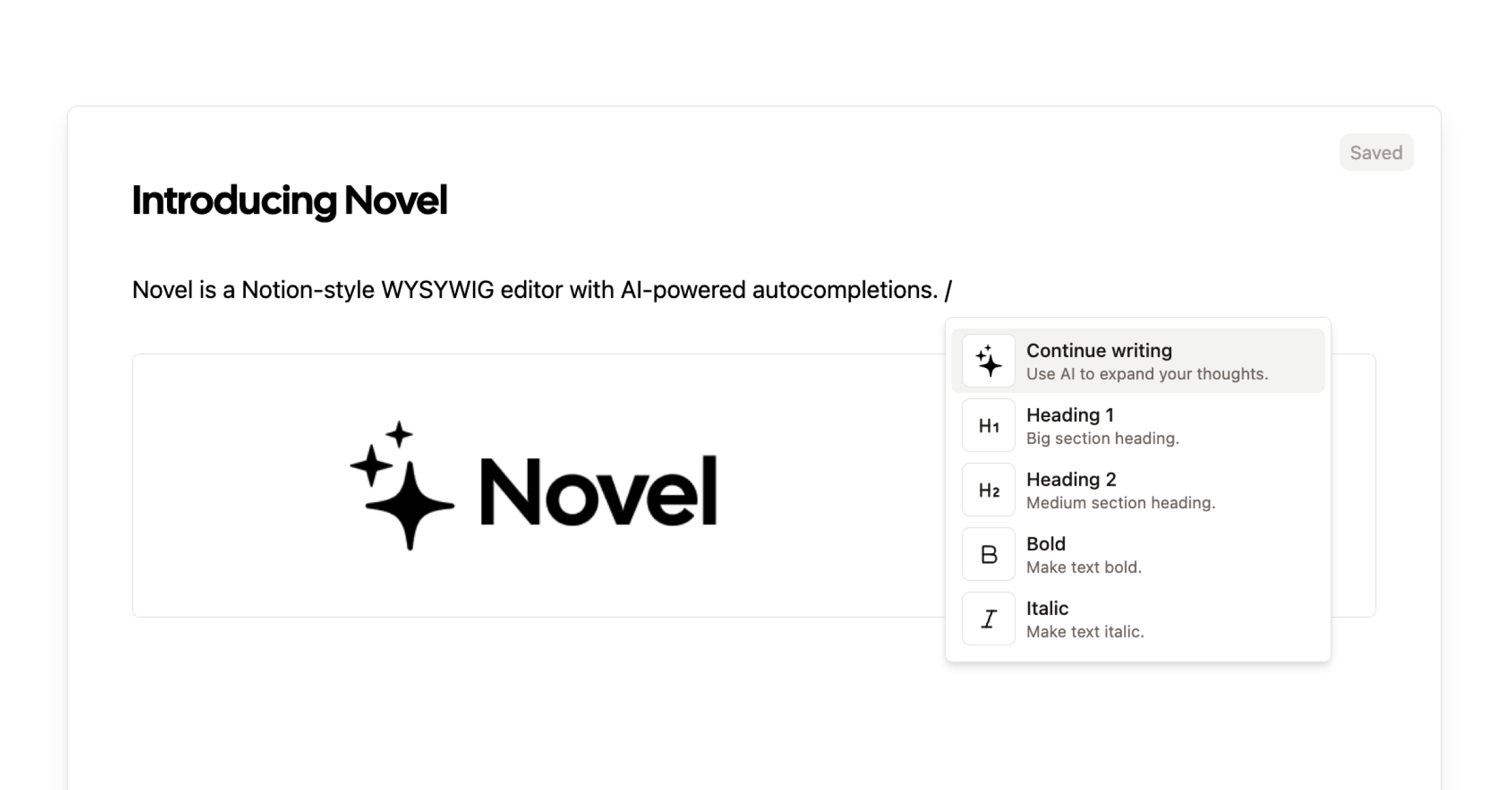 Novel – AI-powered Notion-style editor thumbnail