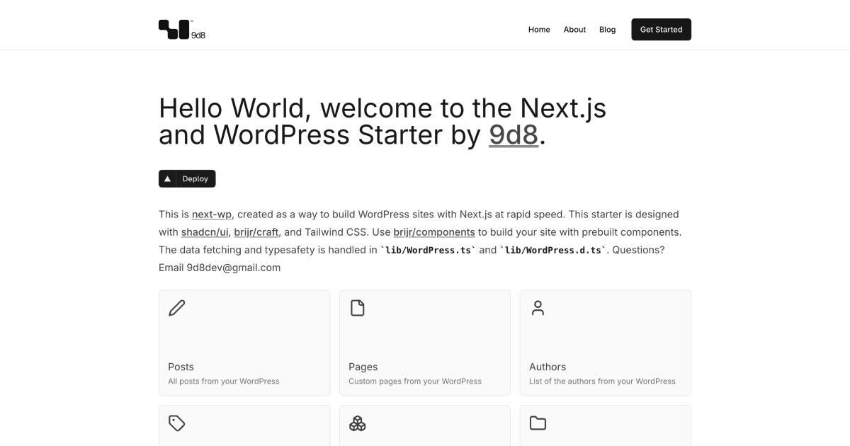 Next.js Starter for WordPress Headless CMS thumbnail