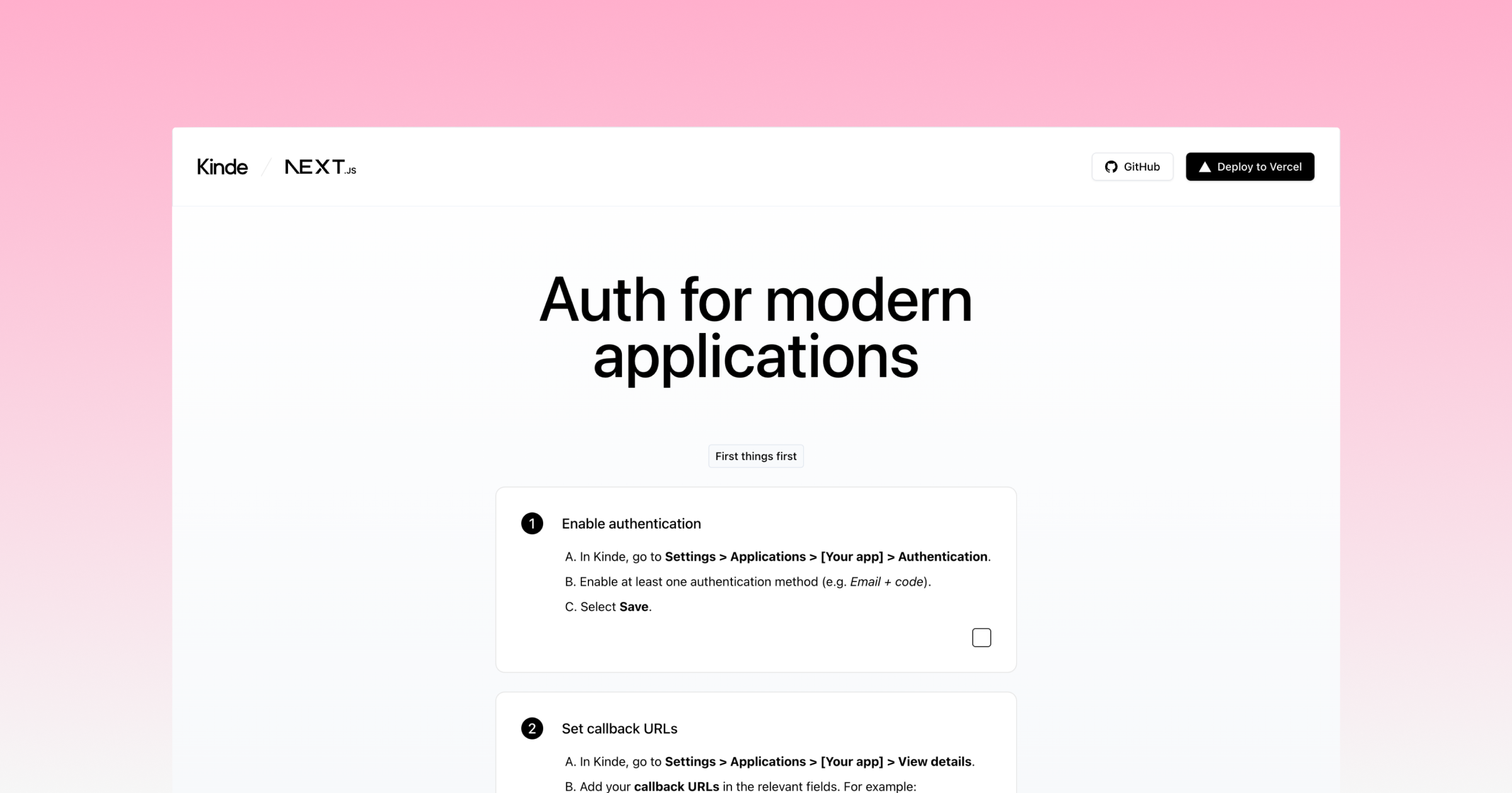 Kinde Next.js Starter thumbnail